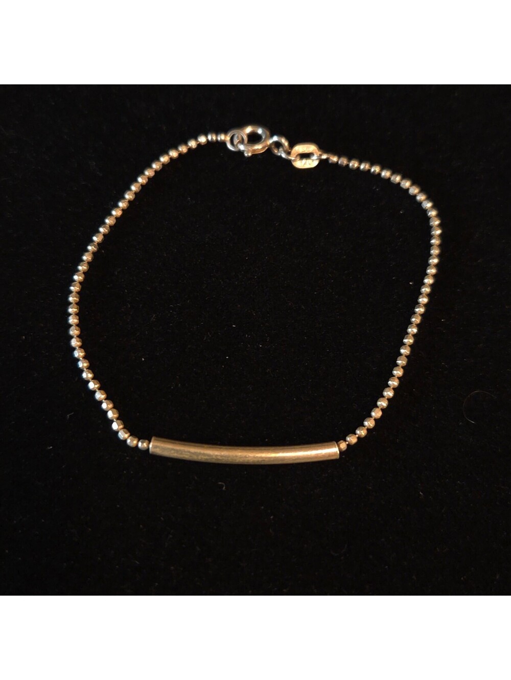 Sterling Silver 7" Ball Chain Tube Bracelet